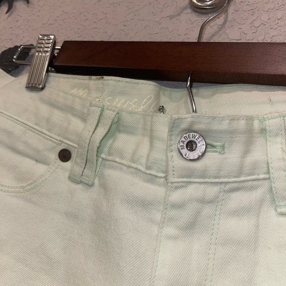 Madewell Light Green Denim Shorts – Mid Rise, Size 25 - Picture 2 of 8